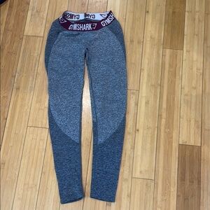 Gymshark Heather Gray and Burgundy Full Length  Leggings size Small